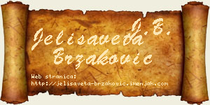 Jelisaveta Brzaković vizit kartica